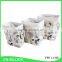 Set of 3 canvas flexible laundry basket with handles