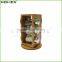6pcs Glass Spice Jars Set with Revolving Bamboo Rack/Homex_Factory