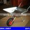 Heavy duty construction wheel barrow with metal tray