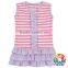 Wholesale Pink Stripe Baby Girl Ruffle Outfits Newborn Clothing Sets 100% Cotton Childrens Boutique Clothing