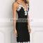 Thick Straps Sleeveless Lace Fabric Embroidered Voile Mini Dress All Types Of Ladies Girls Sexy Night dress Photos HSd5186