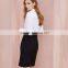 Girls Black Front Split OL style Fitted Short Skirt