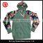 New style young men flower printing sleeve autumn hoody jacket