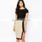 2 in 1 Pencil Dress With Cap Sleeve and Side Split