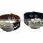 Fashion words tag bracelets,genuine leather punk bracelets,vintage bracelets bangle