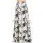 MGOO Latest Design Fashion Maxi Skrits For Women With White Floral Block Print A Line Floor Length 15146A121