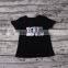 2016 yawoo fancy black short sleeve soccer embroidery patterns and letters latest design girls top