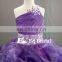 Custom Made Purple Organza Ball Gown One Shoulder Flower Girl Dress