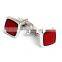 Simple Check Cuff Link Red Square Men Shirt Cufflinks