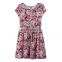 China Factory Colorful One Piece Girls 4- 7 Printed Kid Dress with Short Sleeves and Crew Neck