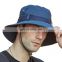 Wholesale Cheap Foldable Sun Custom Bucket Hat Summer Cotton Cap Fishing Boonie Brim Sun Safari Hat With Strings