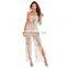 Bohemian Beach Long evening Dresses jumpsuits Chiffon Deep V Neck  Sleeves appliques Dress Boho Summer strapless dress suits