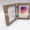 Profile picture size glass double photo 4x6" flat wood frame