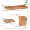 Hot-selling Six sets of bamboo bathroom garbage can Toilet Brush toothbrush rack soap box mouthwash cup with tray
