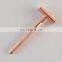 High quality women rose gold customized metal traditional double edge blades men shaver gift safety razor shave best