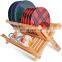 Unique Wooden Plate Rack Restaurant Premium Foldable Coffee Cup Storage Holder Drainer