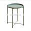 Anti-rust And Waterproof Small Folding Sofa Side Metal Round Accent Coffee End Tray Table For Sale