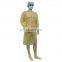 Fluid Resistant Level 2 Disposable Isolation Gown,  PP & PE 40g Lab Gowns With Knitted Cuffs