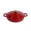Cast Iron Enamel Casserole Cookware Soup and Stock Shallow Seafood Cooking Pot