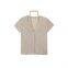 2025 New Women's Clothing French Fashion Hanging Neck Collar Double layered V-neck Stacked Wear Show Thin Short Sleeve T
