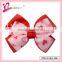 Valentine's day best gift Chinese manufacturer fabric ribbon red bow hair clip for girlfriend (QRJ-0001)