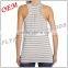 wholesale high quality 100% cotton women stripe singlets tank top