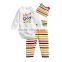 competitive lovely bear carton printing baby 3 pcs romper set boy toddler one piece clothing for autumn newborn hat pants jumper