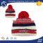Hockey embroidered winter classic hats with pom poms