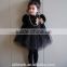 2015 new korean kids model dress black and white vintage princess skirt long sleeved dress100-140cm