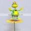 4 Inch Cartoon Plastic Frog on Lotus Garden Ornaments, Garden Sticks Quality Choice