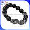 European Fashion Buddha Designs Black Agate Lava Bead Buddha Head Bracelet Wholesale
