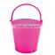 2016 China Manufacturer Promotional Popular Mini Bright Hot Pink Plastic Pails Hot Selling Custom Decorative Buckets with Handle