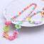 Children diy colour bead jewelry rose flower acrylic plastic necklace