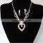 Hot fashion crystal heart shape pendant for party jewelry artificial bride necklace set GJ-085