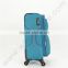 Blue polyester fabric material luggage set with 4 single spinner wheels