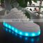 PU Fashion led light running shoes light and soft for men and women kids runners cheap price