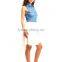2015 women sleeveless denim shirt dress low skirt dress lace denim shirt women, white lace dress JXQ1250                        
                                                Quality Choice
