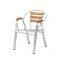 ZT-1076C Aluminum wooden armless chair for restaurant