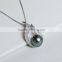 AAA 925 sterling silver tahiti black seawater pearl pendant