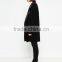 Guangzhou Women coats Manufacturer Contrast Piping Black Long coats Ladies Winter Coats