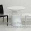 guangzhou modern white fiberglass round outdoor oval tulip table factory