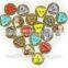 Fancy 2 Holes Colorful Red, Blue, Yellow, Coffee Triangle Oil Enameling Coconut Shell Button