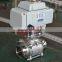 ss316 clamp three piece ball valve with electric actuator