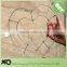 copper coated double ring craft wire heart shape