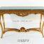 Reproduction Hand Carved Furniture Console Table With Green Marble