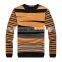 mens brand wool black yellow crew neck stripe wool sweater