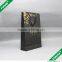 Factory Make Full Black Paper Shopping Bag With Gold logo.