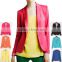 2016 Hot Sale Women Elegant Ladies Fashion Blazer Design ,Pure Colour Pink Women Blazer