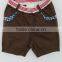 Handsome Boyes Korean Style Brown Plain Dyed Cotton Shorts for Summer