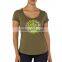100% combed cotton feminine fit scoop-neck T-shirt screen printing customized for women fitness wholesale